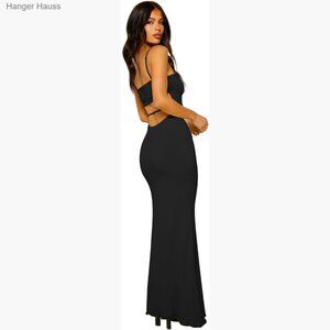 Slim Fit Maxi Dress Backless Cutout Spaghetti Strap Formal Night Out